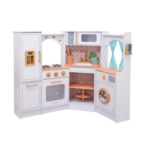 Wooden play kitchen corner - play,