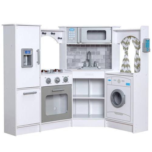 Wooden play kitchen corner - play,